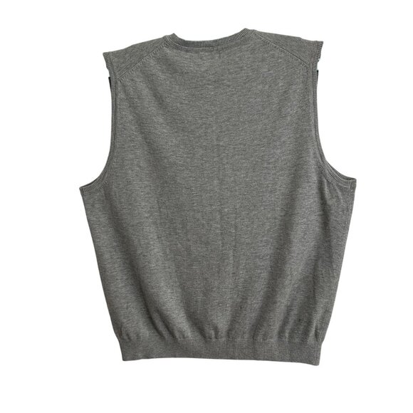 Van Heusen Mens Gray V-Neck Sleeveless Sweater Vest XL Preppy Academia Career - Picture 3 of 8